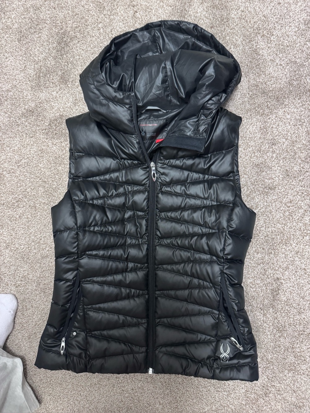 Spyder Women's Black Quilted Hooded Vest